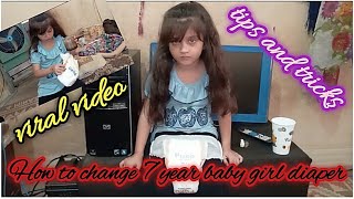 How to change 7 year baby girl daiperlchange 7 year old wearing diaperdiaper girl tips and tricks [upl. by Anale]