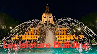 Alberta Legislature Building edmonton night legislature building waterfountain [upl. by Aicitel]