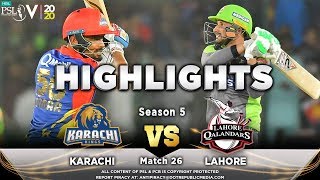 Lahore Qalandars vs Karachi Kings  Full Match Highlights  Match 23  8 March  HBL PSL 2020  MA2 [upl. by Llieno]