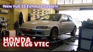 New Full SS Exhaust System  HONDA CIVIC EG6 VTEC [upl. by Daniels237]