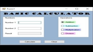 C Simple Calculator Using RadioButtons and TryParse method  C Tutorial [upl. by Waldron]