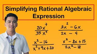 Simplifying Rational Algebraic Expressions  Grade 8 Math [upl. by Pippas]