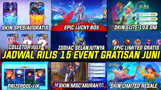 UPDATE JADWAL RILIS 15 EVENT GRATISAN MOBILE LEGENDS JUNI 2024 LING COLLTEOR RESALE SKIN EPIC GRATIS [upl. by Aronson]