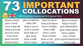 Learn 73 Important Collocations in English used in Daily Conversations [upl. by Crisey]