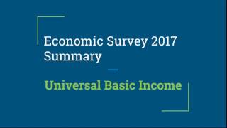 Economic Survey 2017 Summary  Universal Basic Income UPSC  RBI [upl. by Aneehsirk]