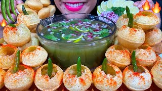 ASMR SPICY PANI PURI  SPICY GREEN WATER MUKBANG MASSIVE Eating Sounds [upl. by Anirdnajela]