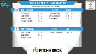 SACA Premier Cricket  West End Mens 1st Grade Div One  Rd10  Port Adelaide v East Torrens  Day 1 [upl. by Dearman99]