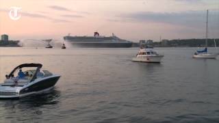 QM2 arrives in Halifax on anniversary cruise [upl. by Halsted]