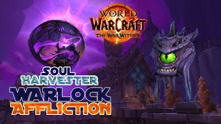 Guía de Rotación Warlock Affliction en Míticas y Raid con Soul Harvester  WoW The War Within [upl. by Ttej851]