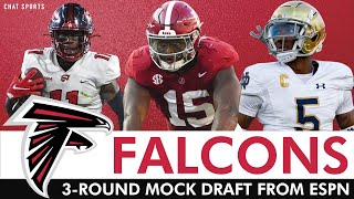 Falcons 3Round Mock Draft By ESPN Pick 8 A DONE DEAL Top Falcons Draft Targets For Rounds 2 amp 3 [upl. by Nohpets]