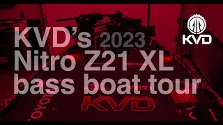 Nitro Z21 XL Pro Bass boat tour with KVD  2023 [upl. by Aluor813]