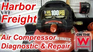 Harbor Freight 3 Gallon Air Compressor Repair [upl. by Nosnah]