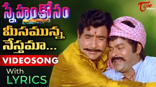 Meesamunna Nesthama Song Lyrics  Sneham Kosam Movie Songs  Chiranjeevi Vijaykumar TeluguOneMusic [upl. by Yenahpets]