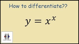 How to differentiate y  xx [upl. by Stephanus591]