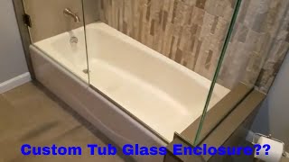 Frameless Glass Tub Enclosure bathtub showerthoughts cornertub showerdoor [upl. by Patty]