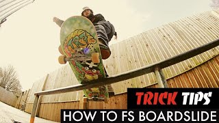 How To Frontside Boardslide  Trick Tips  TR7 SKATE [upl. by Whale]