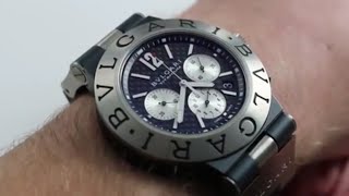 Bvlgari Diagono Titanium Chronograph TI 44 TA CH Luxury Watch Review [upl. by Ocir360]