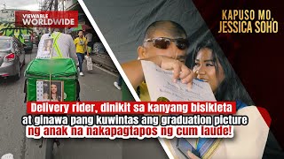 Delivery rider ifinlex ang picture ng anak na nakapagtapos ng cum laude  Kapuso Mo Jessica Soho [upl. by Niuqram897]