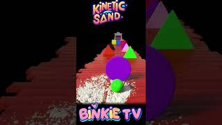 Binkie TV Jumping Bowling Ball Smashes Kinetic Sand Shapes 😄🎳🌈 kineticsandplay [upl. by Jones621]