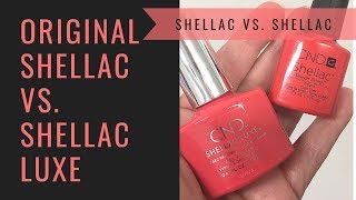 FULL APPLICATION of CND Shellac Luxe vs CND Original Shellac [upl. by Cheyne]