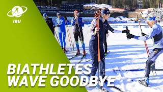 World Cup 2122 Holmenkollen Biathletes Lap of Honour [upl. by Hajidak]