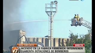 Visión 7 Incendio en la fábrica Firmenich dedicada a perfumería y cosmética [upl. by Eioj]