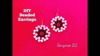 Fast and Easy Beaded Earrings 💞 [upl. by Orips]