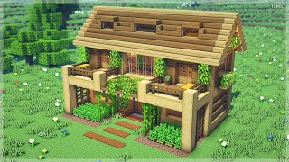 ⚒️ Minecraft  How To Build a Large Oak Wood Survival Starter House 🏡 [upl. by Petey]