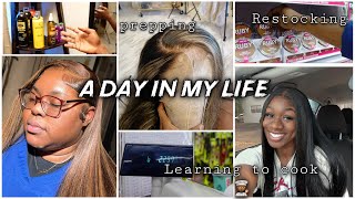 Weekly Vlogmas🎄 restocking on products running a hair business practicing cooking organizing [upl. by Yenitsed]