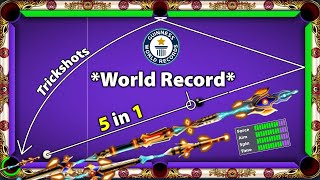 8 ball pool  5 in 1 Trickshots World Record🙀 w KING CUE Level Max [upl. by Rubliw]