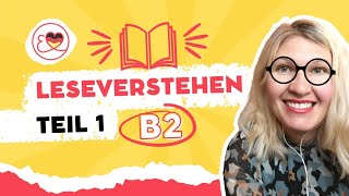 Leseverstehen B2 Teil 1 telc Deutsch B2 mit Elena Wermuth [upl. by Macfadyn]