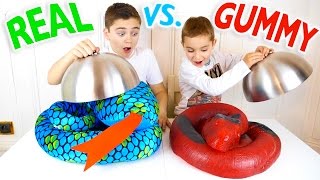 REAL VS GUMMY FOOD CHALLENGE  Trucs réels ou Bonbons [upl. by Norrad]