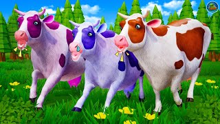 The Magical Color Cows Running and Swimming Animals  Wild amp Farm Animals Attack on Cows [upl. by Colson]