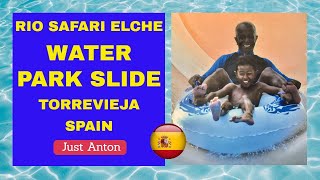 RIO SAFARI ELCHE WATER PARK SLIDE REVIEW TORREVIEJA SPAIN  JUST ANTON [upl. by Enybor679]