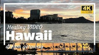 オアフ島 ホノルル ヒーリングビデオ Beach Hawaii Honolulu Healing VIDEO [upl. by Reichel]