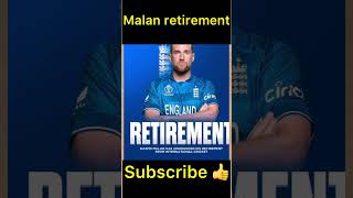 Malan retirement announcement viralshorts cricket shorts england retirement ytshorts [upl. by Kreindler]