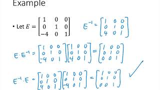 Linear Algebra  Lecture 24  Elementary Matrices and Inverses [upl. by Anin]