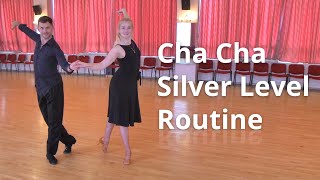 Cha Cha Basic Silver Level Choreography  Check and Ronde Chasse Spiral [upl. by Biron]