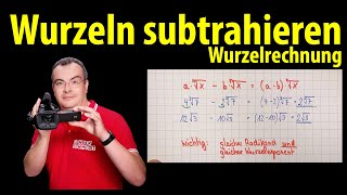 Wurzeln subtrahieren  Wurzelrechnung  Lehrerschmidt [upl. by Cyril119]