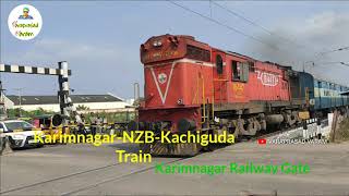 Karimnagar Kachiguda Train Via Nizamabad leaving the Karimnagar Railway Gate [upl. by Ergener]