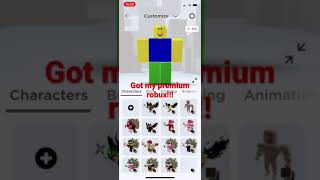 I got my Roblox premium robux [upl. by Johanan]