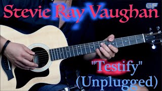 Stevie Ray Vaughan  Testify Acoustic Part 1  Blues Guitar Lesson wTabs [upl. by Katerine]