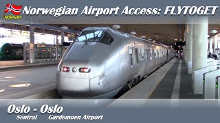 Norwegian high speed train FLYTOGET Airport Access in Oslo [upl. by Aigroeg]