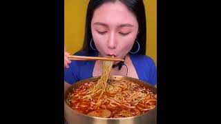 ASMR eating noodles spicy yummy very [upl. by Nnairda846]