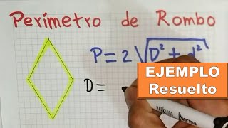 PERIMETRO de un ROMBO 🔹 con sus DIAGONALES [upl. by Airamat]