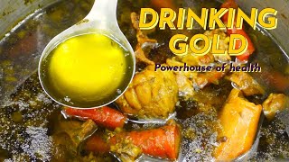 Secret To Anti Aging  Your daily dose of collagen  Bone Broth  Drinking Gold [upl. by Weiman]