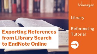 How to Export References from Library Search to EndNote Online [upl. by Sikko847]