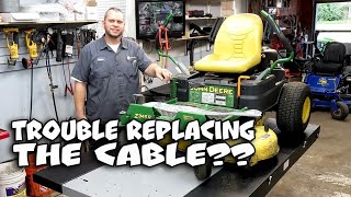 John Deere Zero Turn Throttle Cable Replacement With Detailed Step By Step Instructions Z345 Mower [upl. by Eanaj]