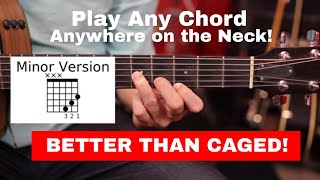 The Secret to Playing Chords Anywhere on the Guitar Neck Easy [upl. by Bilak708]