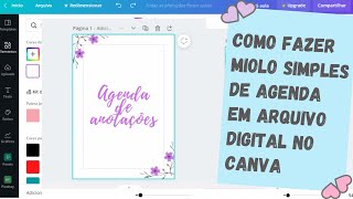 Como fazer miolo de agenda em arquivo digital no canva [upl. by Pozzy]